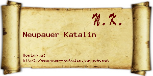 Neupauer Katalin névjegykártya